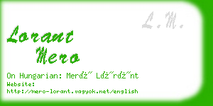 lorant mero business card